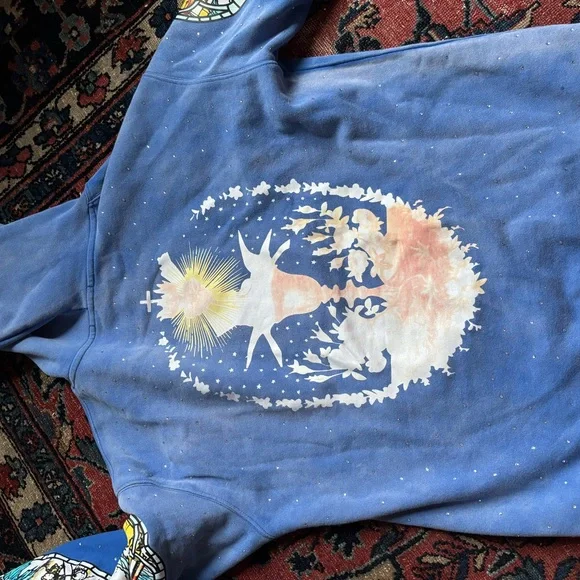 AUTH Who Decides War Washed Blue Graphic Hoodie - SMALL - Picture 9 of 11
